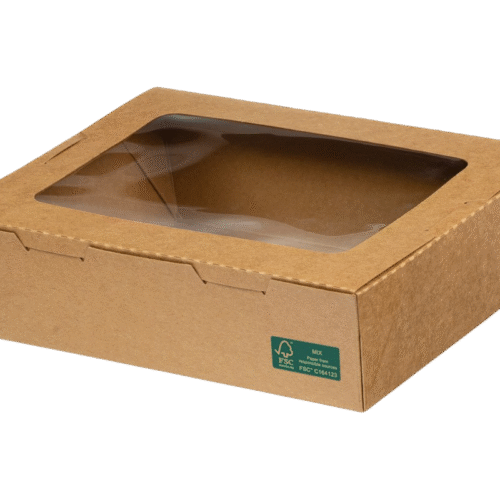 Kraft box with pros. 700ml 15x10x4.5 4x50pcs.